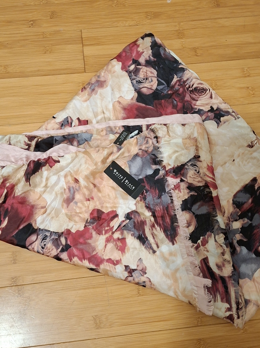 White House Black Market Double Layer Floral Scarf